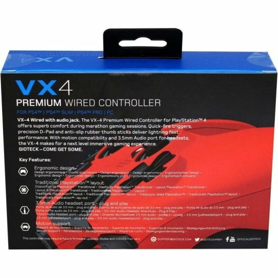 Contrôle des jeux GIOTECK VX4PS4-43-MU Rouge Bluetooth PC