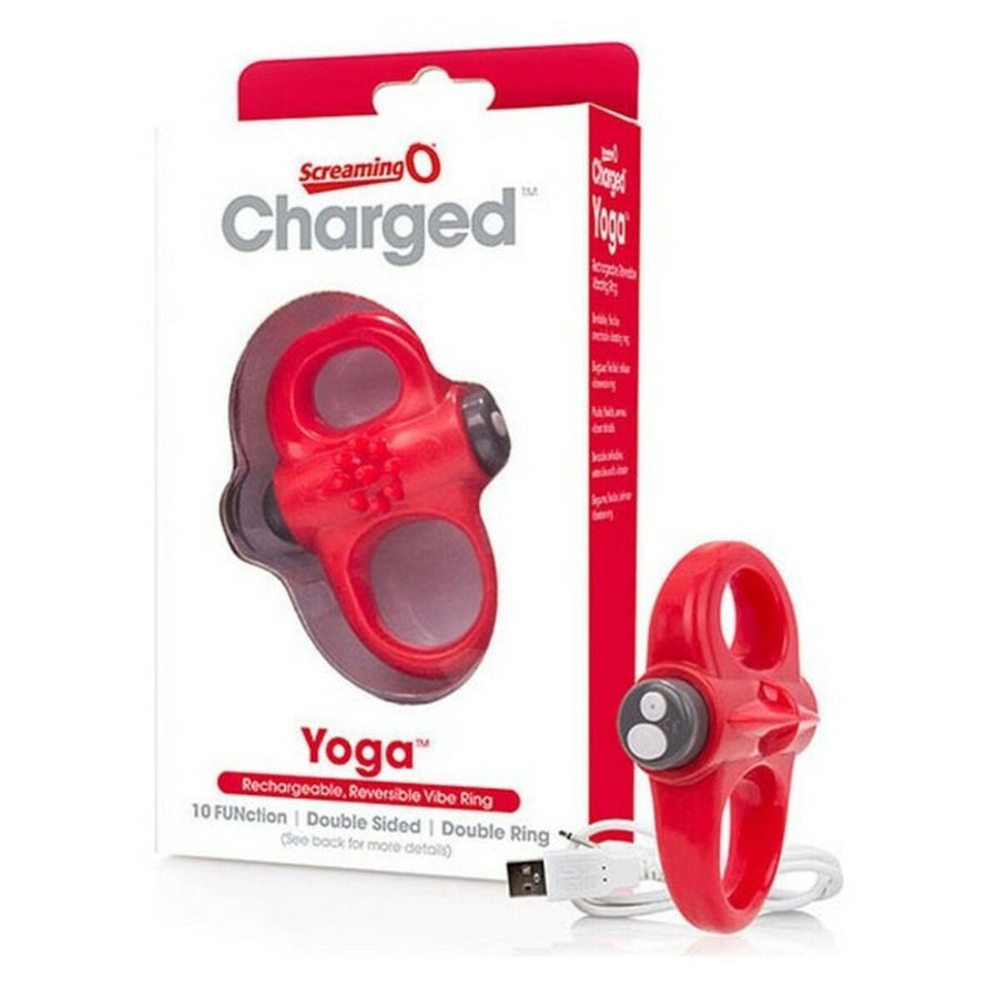 Anillo Vibrador Para El Pene The Screaming O Charged Yoga Rojo