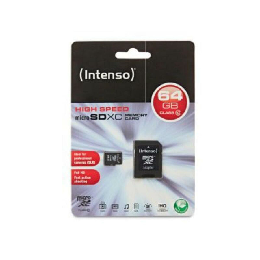 Micro SD Memory Card with Adaptor INTENSO 3413490 64 GB Class 10